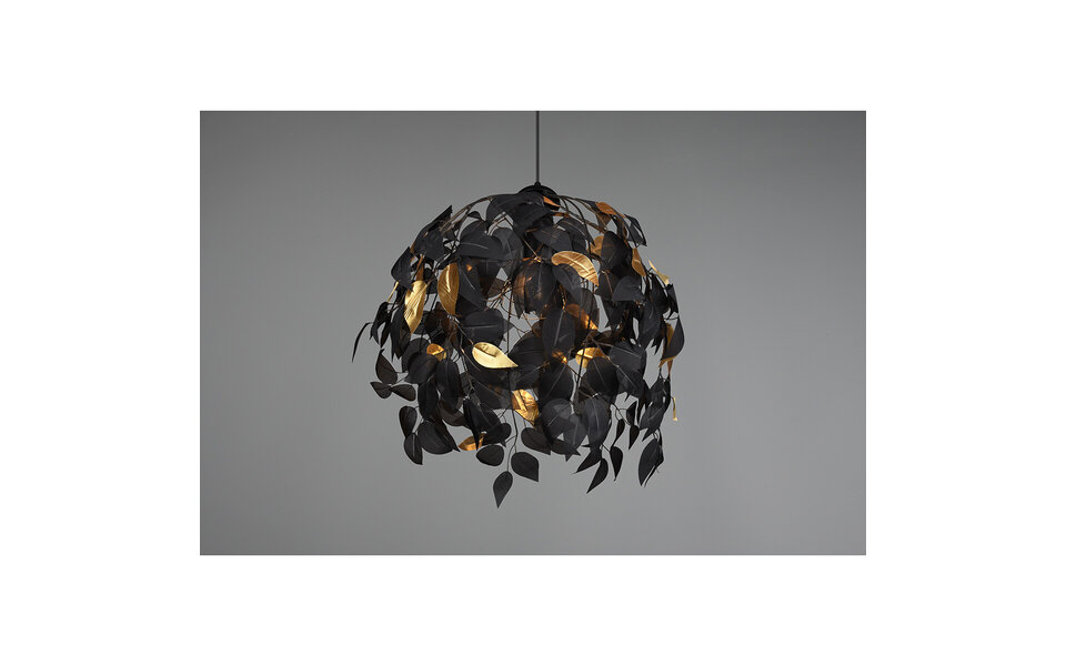 HLW LED LED Kroonluchter Trion Lovy - Zwarte LED Hanglamp met Gouden Accenten HLW LED LED Kroonluchter Trion Lovy - Zwarte LED Hanglamp met Gouden Accenten