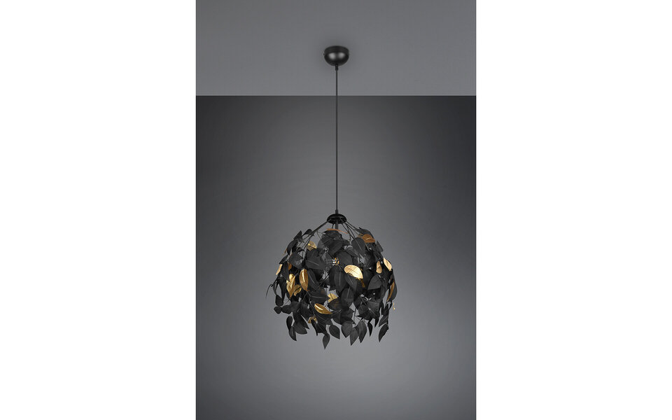 HLW LED LED Kroonluchter Trion Lovy - Zwarte LED Hanglamp met Gouden Accenten HLW LED LED Kroonluchter Trion Lovy - Zwarte LED Hanglamp met Gouden Accenten