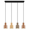 HLW LED Zwarte LED Hanglamp Trion Agido - 4-lichts met multicolor lampenkap en E27 fitting HLW LED Zwarte LED Hanglamp Trion Agido - 4-lichts met multicolor lampenkap en E27 fitting