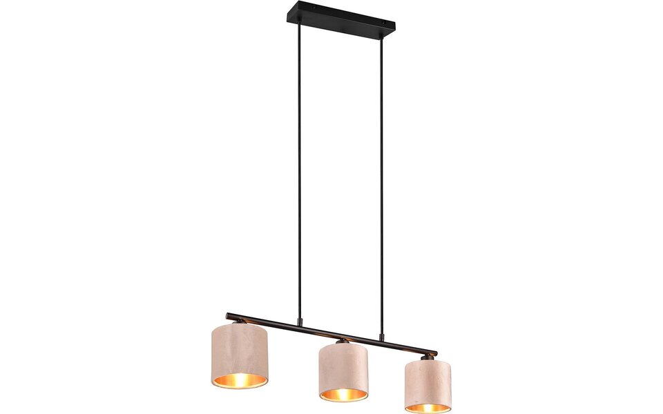 HLW LED LED Hanglamp Trion Julina - 3-lichts met E14 fitting en beige textiele kap