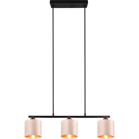 HLW LED LED Hanglamp Trion Julina - 3-lichts met E14 fitting en beige textiele kap