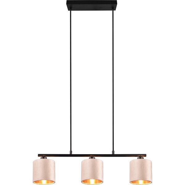 HLW LED LED Hanglamp Trion Julina - 3-lichts met E14 fitting en beige textiele kap