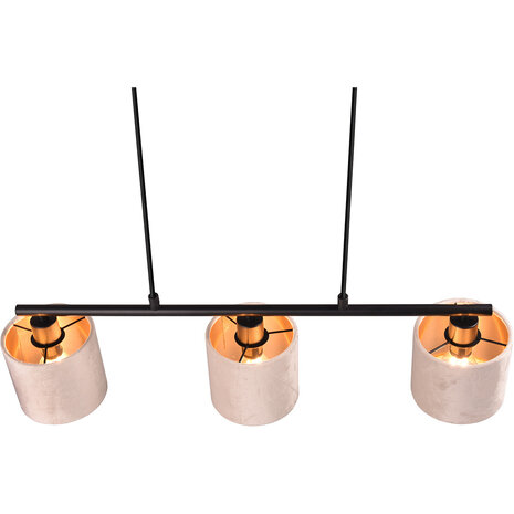 HLW LED LED Hanglamp Trion Julina - 3-lichts met E14 fitting en beige textiele kap