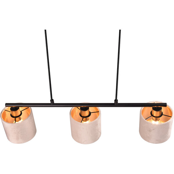 HLW LED LED Hanglamp Trion Julina - 3-lichts met E14 fitting en beige textiele kap