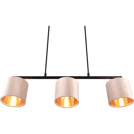 HLW LED LED Hanglamp Trion Julina - 3-lichts met E14 fitting en beige textiele kap