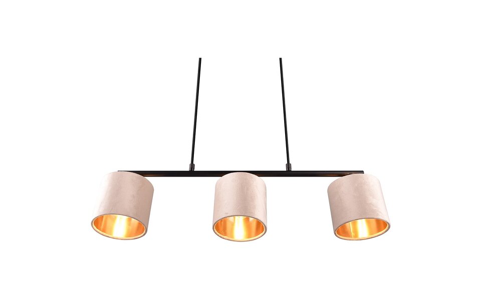 HLW LED LED Hanglamp Trion Julina - 3-lichts met E14 fitting en beige textiele kap