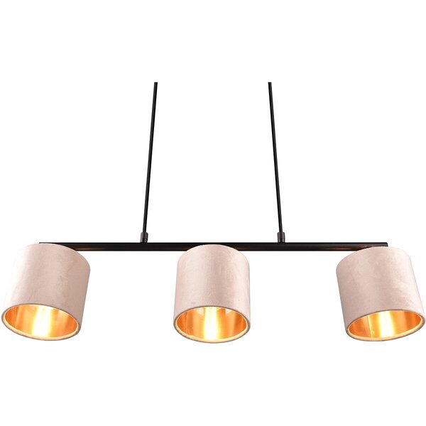 HLW LED LED Hanglamp Trion Julina - 3-lichts met E14 fitting en beige textiele kap