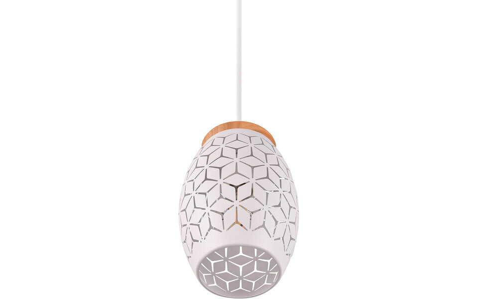 HLW LED Witte Metalen LED Hanglamp Trion Dabi - E27 Fitting, Mat Wit, Rond