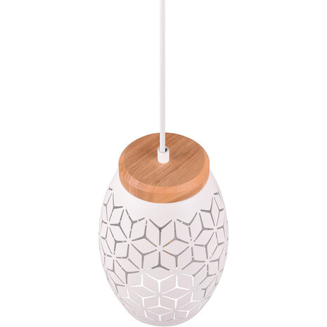 HLW LED Witte Metalen LED Hanglamp Trion Dabi - E27 Fitting, Mat Wit, Rond HLW LED Witte Metalen LED Hanglamp Trion Dabi - E27 Fitting, Mat Wit, Rond