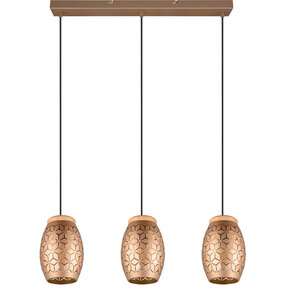 LED Hanglamp Trion Dabi - 3-lichts Metalen LED lamp Coffee kleur