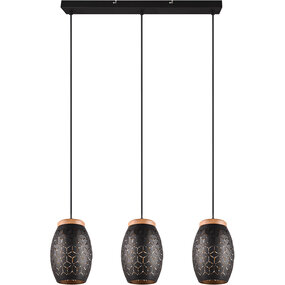 LED Hanglamp Trion Dabi - Zwarte & Gouden Metalen LED Lamp