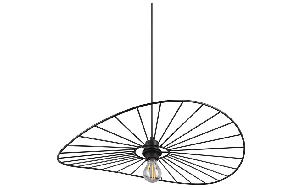 HLW LED Metalen LED Hanglamp Trion Aupe - Mat Zwart, E27 Fitting, 1-lichts Rond