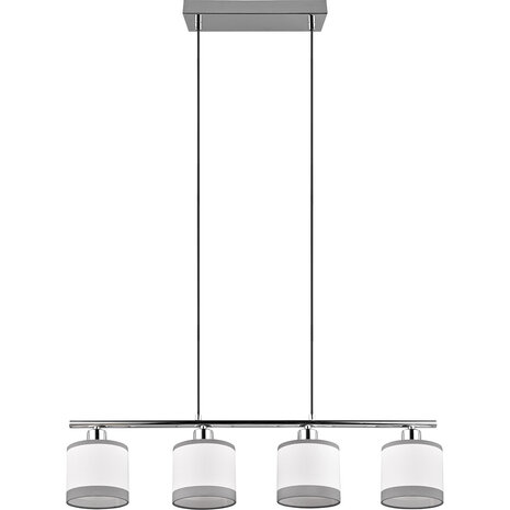 Metalen LED Hanglamp Trion Vamos - 4-lichts LED lamp met E14 fitting, chroom
