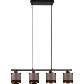 LED Hanglamp Trion Vamos - Mat Zwart, Metalen 4-lichts Design LED Hanglamp Trion Vamos - Mat Zwart, Metalen 4-lichts Design