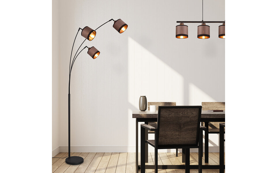 HLW LED Metalen LED Hanglamp Trion Vamos - Zwarte 4-lichts LED Hanglamp E14