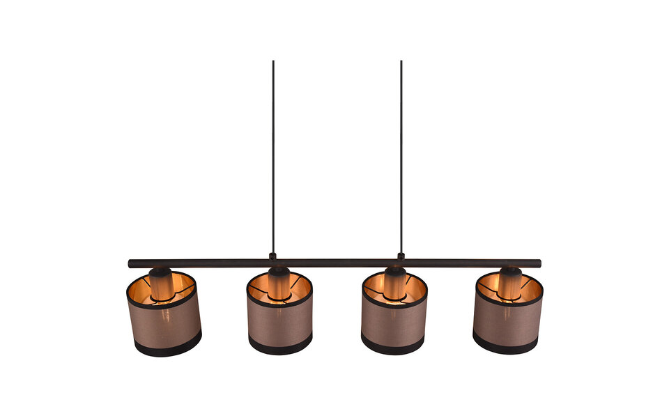 HLW LED Metalen LED Hanglamp Trion Vamos - Zwarte 4-lichts LED Hanglamp E14