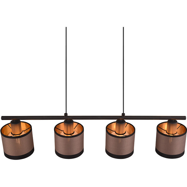 HLW LED Metalen LED Hanglamp Trion Vamos - Zwarte 4-lichts LED Hanglamp E14 HLW LED Metalen LED Hanglamp Trion Vamos - Zwarte 4-lichts LED Hanglamp E14