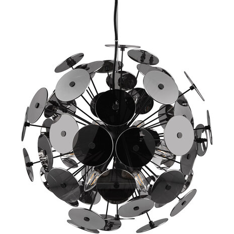 HLW LED Metalen LED Hanglamp Trion Discon - Zwarte LED Hanglamp, 6-lichts, Rond, E14 HLW LED Metalen LED Hanglamp Trion Discon - Zwarte LED Hanglamp, 6-lichts, Rond, E14