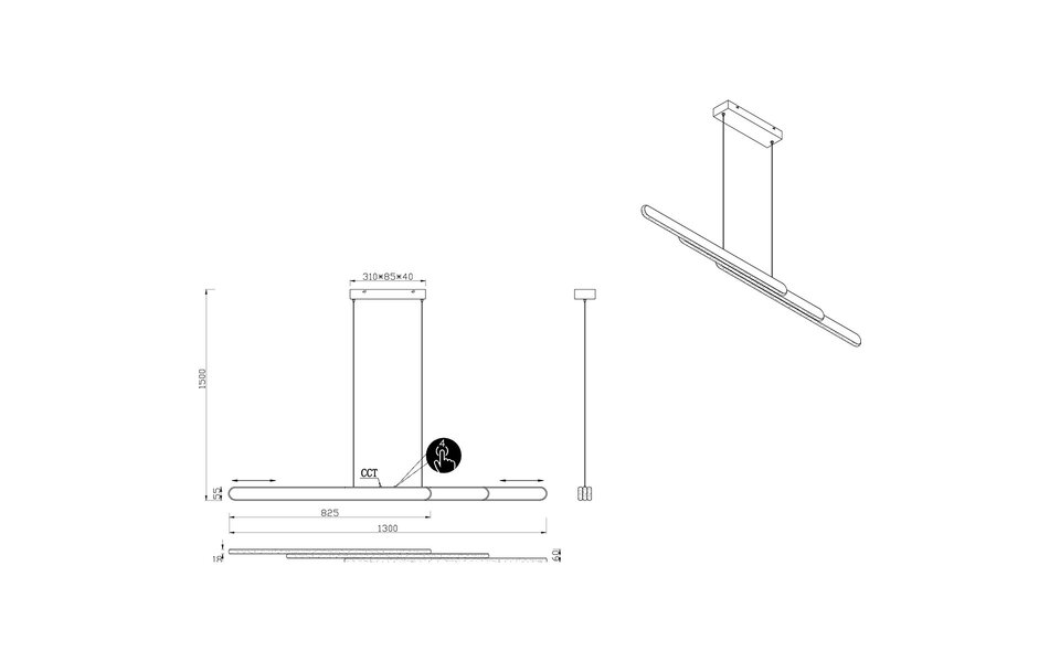 HLW LED Zwarte Metalen LED Hanglamp 48W - Trion Clio Rond & Aanpasbaar