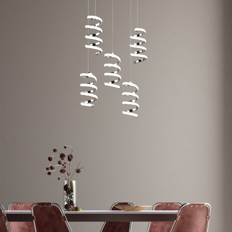 HLW LED Ronde Metalen LED Hanglamp 8W - Witte LED Lamp Neutraal Wit 4000K Dimbaar