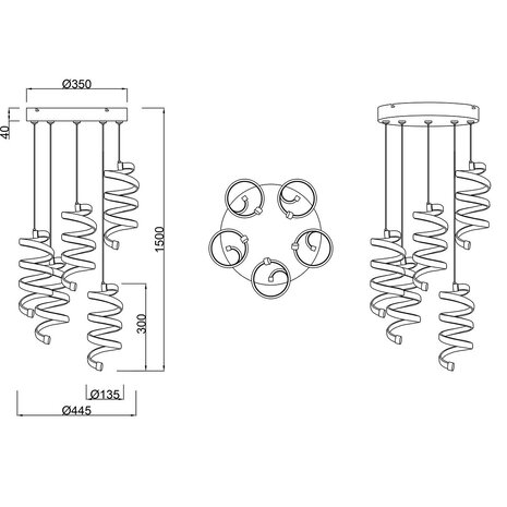 HLW LED Ronde Metalen LED Hanglamp 8W - Witte LED Lamp Neutraal Wit 4000K Dimbaar