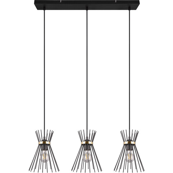 HLW LED Zwarte & Gouden LED Hanglamp Trion Drado - Metalen 3-lichts LED lamp met E27 fitting HLW LED Zwarte & Gouden LED Hanglamp Trion Drado - Metalen 3-lichts LED lamp met E27 fitting