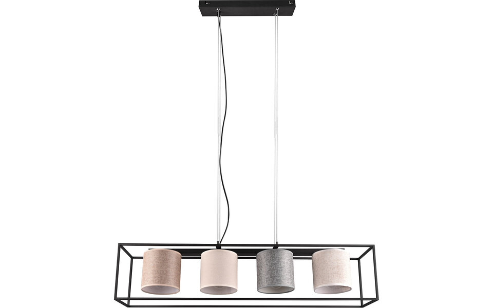 HLW LED Moderne Metalen LED Hanglamp Trion Rocky - Zwarte 4-lichts LED Hanglamp met E27