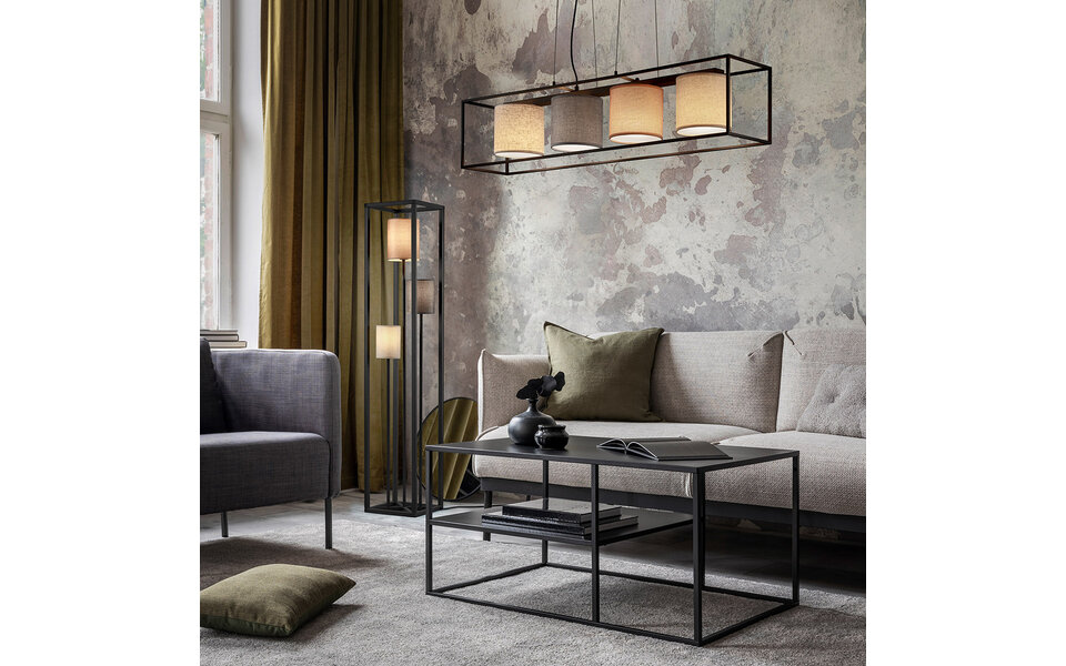 HLW LED Moderne Metalen LED Hanglamp Trion Rocky - Zwarte 4-lichts LED Hanglamp met E27