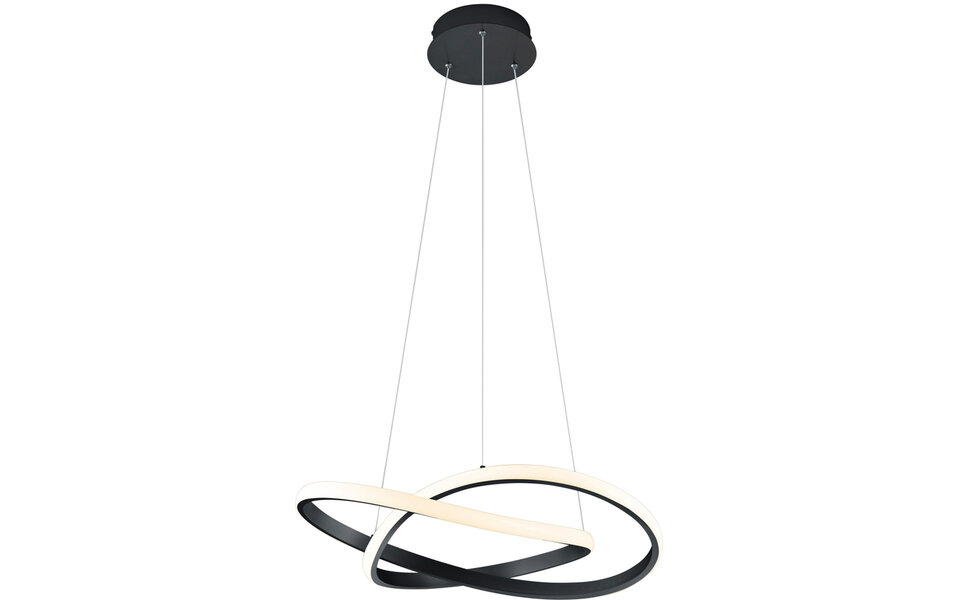 HLW LED Moderne Metalen Dimbare LED Hanglamp - Mat Zwart, Warm Wit 27.5W