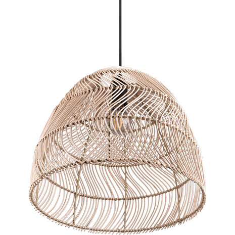 HLW LED LED Hanglamp Trion Kei - 1-lichts Rond Bruin Rotan - E27 Fitting HLW LED LED Hanglamp Trion Kei - 1-lichts Rond Bruin Rotan - E27 Fitting