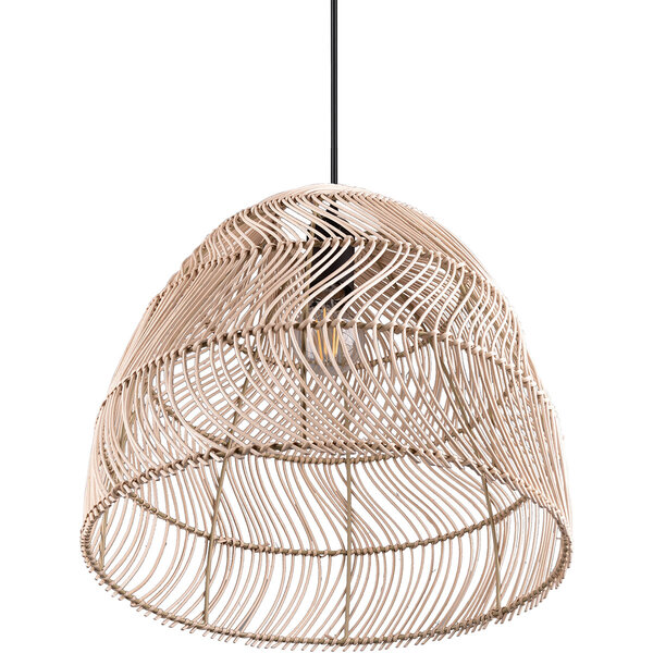 HLW LED LED Hanglamp Trion Kei - 1-lichts Rond Bruin Rotan - E27 Fitting HLW LED LED Hanglamp Trion Kei - 1-lichts Rond Bruin Rotan - E27 Fitting