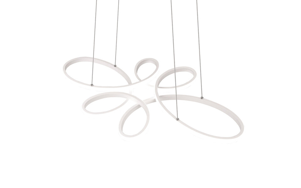 HLW LED Stijlvolle Dimbare LED Hanglamp 32W - Mat Wit Metaal, Neutraal Wit Licht