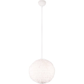 LED Hanglamp Trion Fluffy - Taupe pluche, E27 fitting