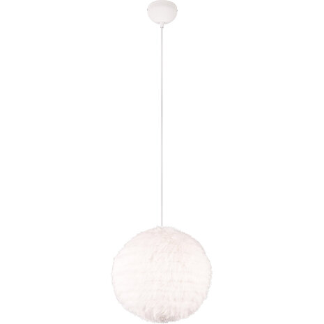 HLW LED LED Hanglamp Trion Fluffy - Taupe pluche, rond design met E27 fitting HLW LED LED Hanglamp Trion Fluffy - Taupe pluche, rond design met E27 fitting