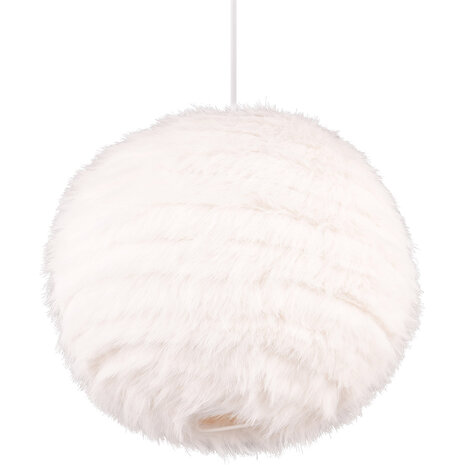 HLW LED LED Hanglamp Trion Fluffy - Taupe pluche, rond design met E27 fitting HLW LED LED Hanglamp Trion Fluffy - Taupe pluche, rond design met E27 fitting