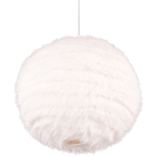 HLW LED LED Hanglamp Trion Fluffy - Taupe pluche, rond design met E27 fitting HLW LED LED Hanglamp Trion Fluffy - Taupe pluche, rond design met E27 fitting