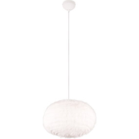 LED Hanglamp Trion Fluffy XL - Taupe pluche, E27 fitting