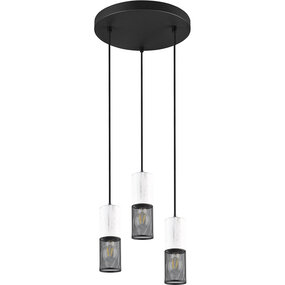 LED Hanglamp Metalen 3-Lichts Zwart Wit - Trion Josh E27