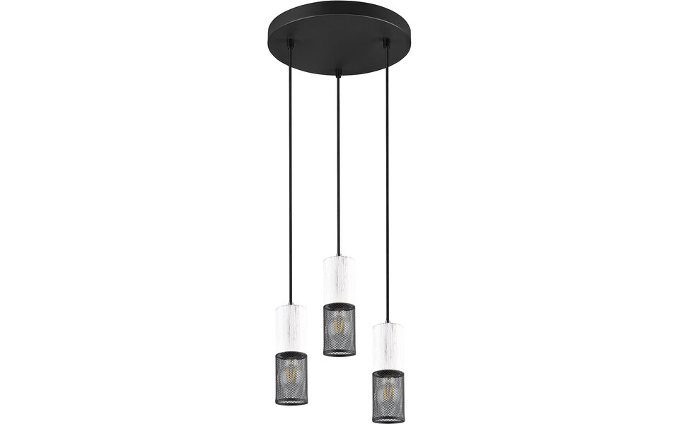 HLW LED Moderne LED Hanglamp - Metalen 3-Lichts Zwart & Wit - E27 Fitting