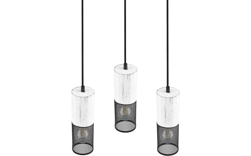 HLW LED Moderne LED Hanglamp - Metalen 3-Lichts Zwart & Wit - E27 Fitting