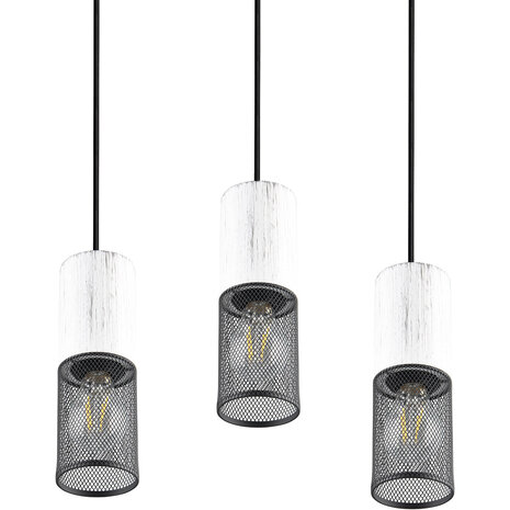 HLW LED Moderne LED Hanglamp - Metalen 3-Lichts Zwart & Wit - E27 Fitting HLW LED Moderne LED Hanglamp - Metalen 3-Lichts Zwart & Wit - E27 Fitting