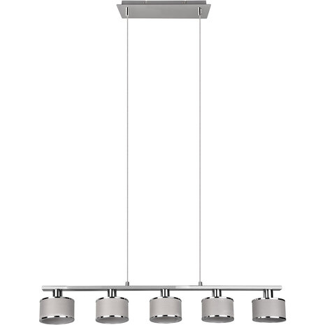 HLW LED Metalen LED Hanglamp Trion Arona - 5-lichts LED Hanglamp met E14 fitting in Chroom