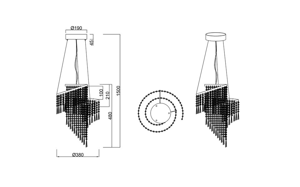 HLW LED Trion Mop Dimbare LED Hanglamp 30W - Metalen LED Lamp met Afstandsbediening
