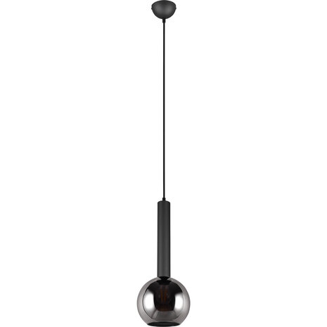 Zwarte Metalen LED Hanglamp Trion Yton - Rond, Mat Zwart, E27, Aanpasbaar Zwarte Metalen LED Hanglamp Trion Yton - Rond, Mat Zwart, E27, Aanpasbaar