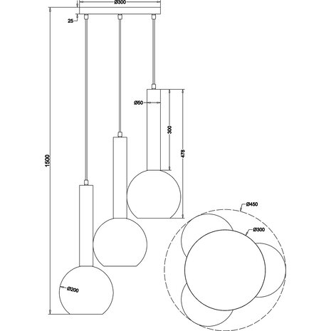 HLW LED Moderne Metalen LED Hanglamp Trion Yton - Zwart, 3 Lichtpunten, E27 Fitting HLW LED Moderne Metalen LED Hanglamp Trion Yton - Zwart, 3 Lichtpunten, E27 Fitting