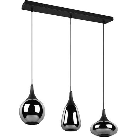 HLW LED Moderne Zwarte Metalen LED Hanglamp met 3 Lichtpunten en E14 Fitting HLW LED Moderne Zwarte Metalen LED Hanglamp met 3 Lichtpunten en E14 Fitting