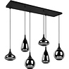 HLW LED LED Hanglamp Trion Artina - Mat Zwarte Metalen LED Hanglamp met 6 Lichtpunten