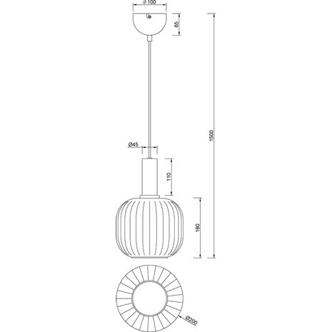HLW LED Moderne Zwarte LED Hanglamp met Glas en Metaal - Verstelbare Trion Pala