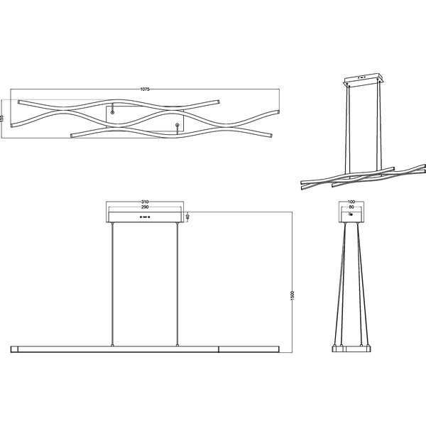 HLW LED Dimbare LED Hanglamp Trion Laz 35W - Metalen LED Lamp met Aanpasbare Kleur