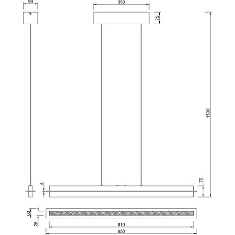 HLW LED Metalen LED Hanglamp Trion Semih 22W met Aanpasbare Kleur en Aanraakschakelaar